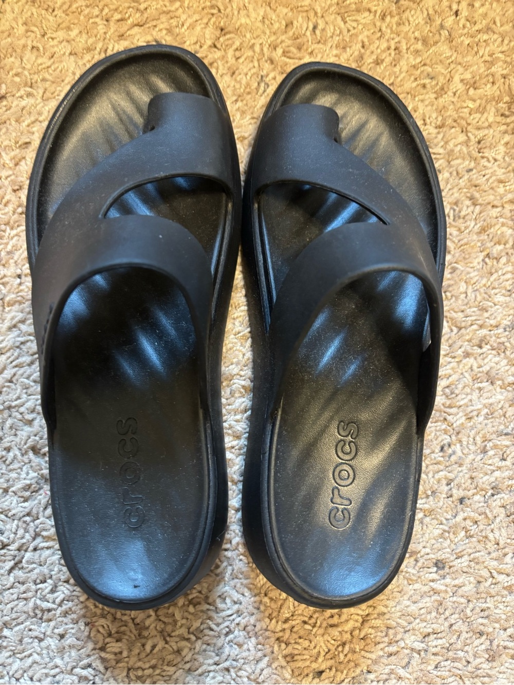 Crocs Black Slide Platform Sandals size 7 - Classic Comfort - Picture 4 of 4